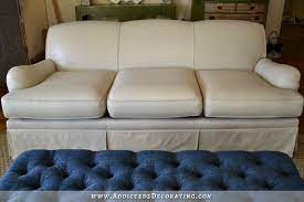 i painted my sofa before after