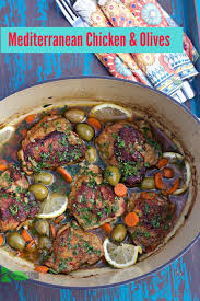 Rub the chicken all over with the oil and sprinkle it generously with salt and pepper. Chicken And Olives Recipe Braised In Lodge Cast Iron Dutch Oven