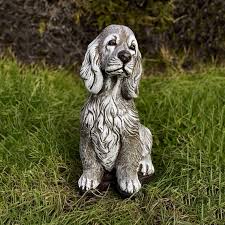 Stone Spaniel Statue Concrete Dog