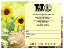 Gift Certificate T T Seeds