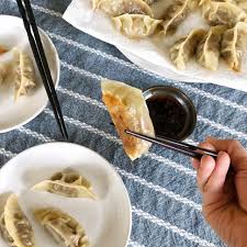 impossible beef and scallion dumplings