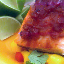 caribbean salmon with guava barbecue