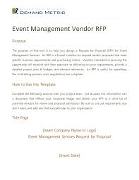 Event Management Rfp Template