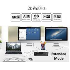USB all-in-one Docking Station met 2 x HDMI en VGA/DVI en 9 poorten!