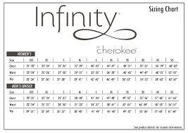 Cherokee Infinity Scrubs Size Chart