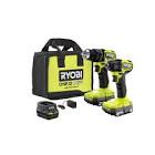 Ryobi ONE+ HP 18V Brushless Cordless Compact 1/2 in. Drill and Impact Driver Kit with (2) 1.5 Ah Batteries, Charger and Bag PSBCK01K