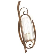 Round Gold Metal Candle Wall Sconce