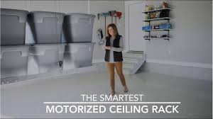 motorized ceiling rack garage storage