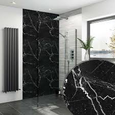 black marble stone acrylic shower wall