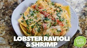 lobster ravioli with shrimp