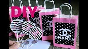 diy chanel theme party favors bags and