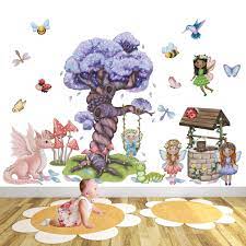 Flower Fairy And Dragon Wall Stickers