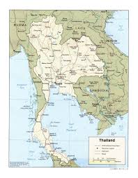 detailed political map of thailand with