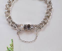 American Western Antique Jewelry / Sterling Silver STERLING Double Circle  Connection Safety Chain Bracelet - Shop Hale-Jewelry Bracelets - Pinkoi