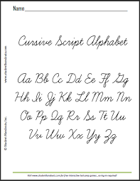 free printable cursive script sheet
