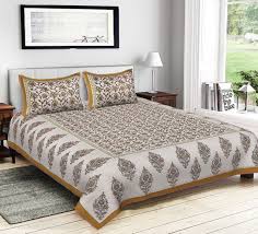 Fl Bedsheet 2 Pillow Covers Brown