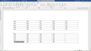 View Formulas In A Table In Word
