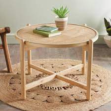 Round Wooden Coffee Table Oak Effect