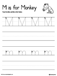 free tracing and writing the letter m