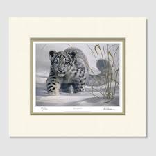 small paper print snow leopard