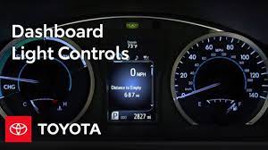 dashboard light controls toyota