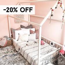 us queen size boho kids bed with rails