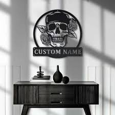 Personalized Skull Metal Sign Tattoo