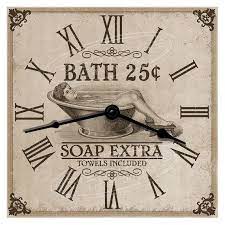 Vintage Bath House Bathroom Clock Bath