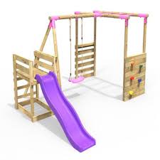 Rebo Wooden Children S Swing Set With