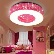 Lyxg Childrens Room Light Girls Bedroom Light Ceiling Lamp Led Light Princess Warm Rooms Stars Romantic Round Lights 40cm