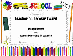 Free Printable Teacher Appreciation Certificates Mult Igry Com