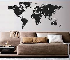 World Map Wall Sticker Decal With