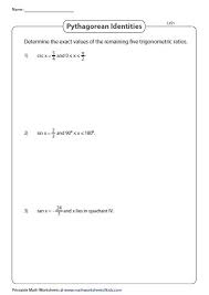 Trigonometry Worksheets Printable Math
