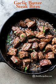 skillet steak bites recipe with garlic