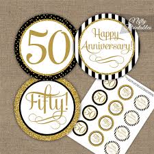 The holiday experts at hgtv.com share free printable cupcake toppers for easter. 50th Anniversary Cupcake Toppers Black Gold Nifty Printables
