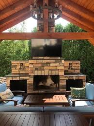 Outdoor Fireplace Kit With A Tv For