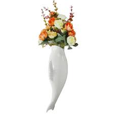 White Ceramic Wall Mounted Hanging Vase
