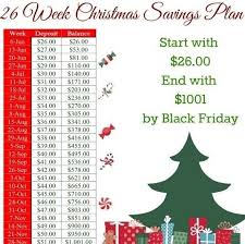 26 Week Christmas Savings Plan Christmas Savings Plan