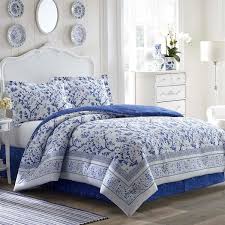 Blue Fl Cotton Twin Comforter Set