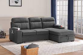 Kaden Gray Fabric Sleeper Sectional