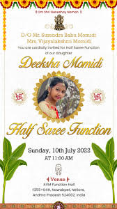 design half saree invitation for
