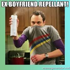 EX boyfriend repellant! - Sheldon Cooper spray can | Meme Generator via Relatably.com