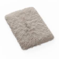 fluffy rug with long fur 3d model for