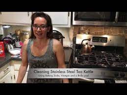 cleaning a stainless tea pot the