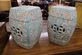 Pair Asian Porcelain Garden Stools In