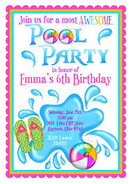 Pool Birthday Party Invitation Party Invitation Collection