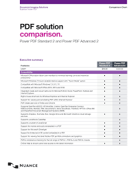 Nuance Power Pdf Standard 2 And Advanced 2 Comparison Chart