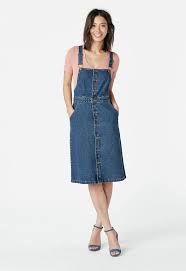 Overall Denim Dress In Ranger Blue Get Great Deals At Justfab