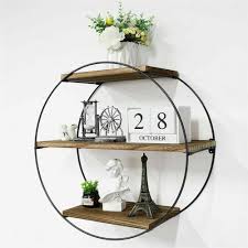 50cm round 3 tier floating shelves wall