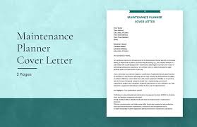 maintenance planner cover letter in